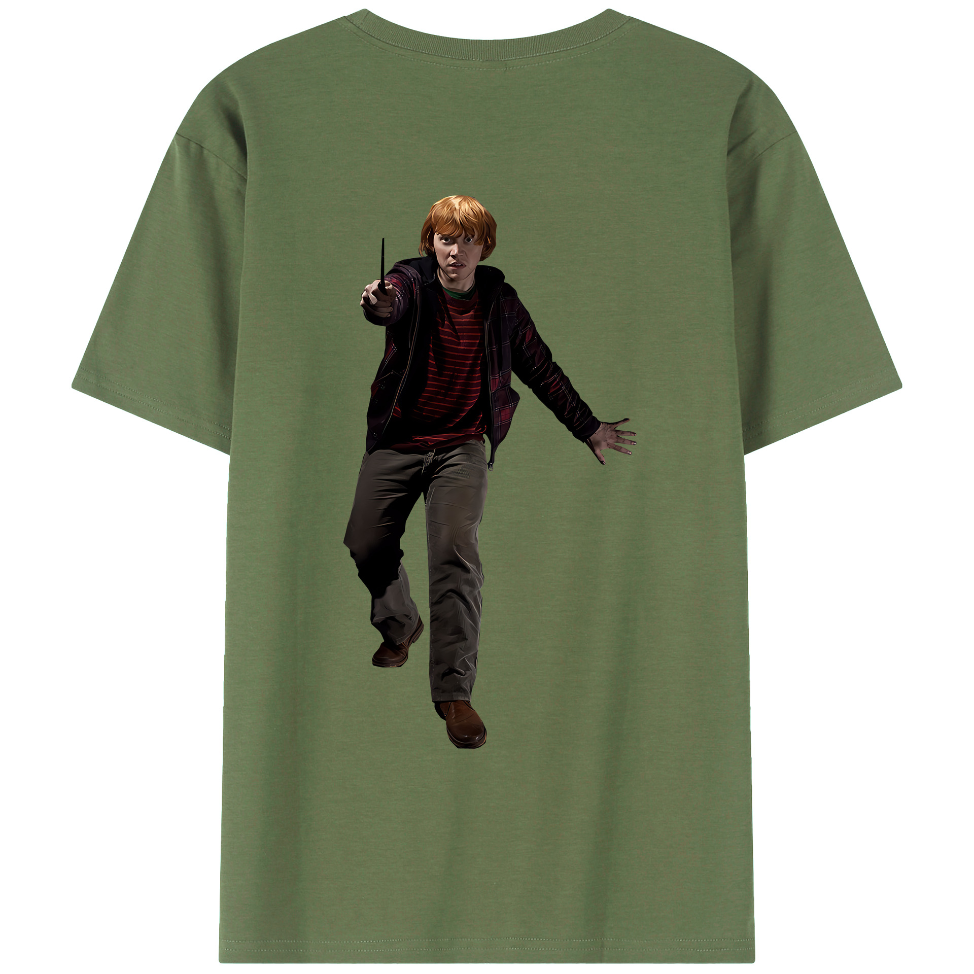 （画像用） Harry Potter ハリー・ポッターシリーズ 綿100％ メンズ半袖Tシャツ（バックプリント） 通気性